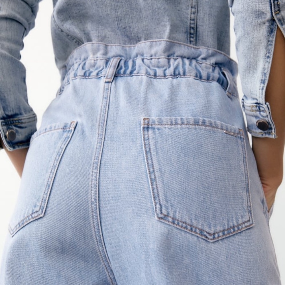 Zara BAGGY PAPERBAG JEANS - Picture 3 of 8